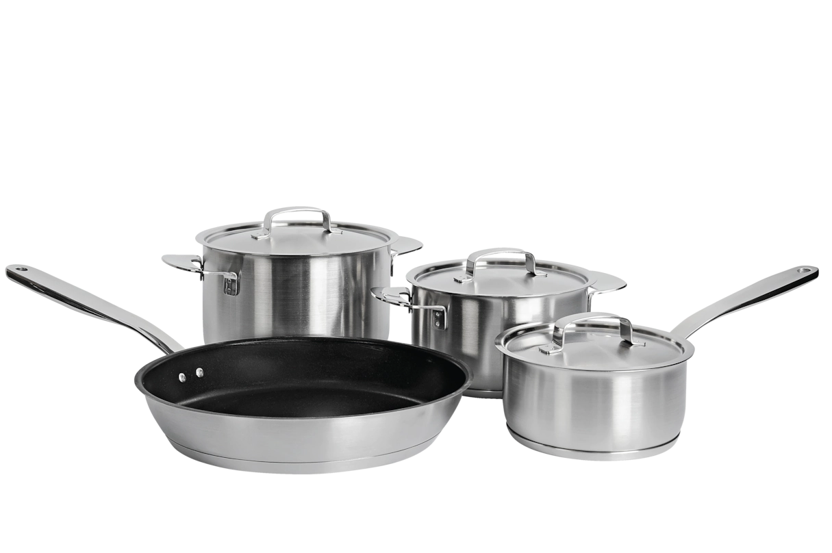 Комплект посуды All Steel с логотипом Miele 4 предмета KMTS 5704-2 Miele купить в Красноярске | Всегда в наличии! | Артикул 11945190 | Официальный сайт