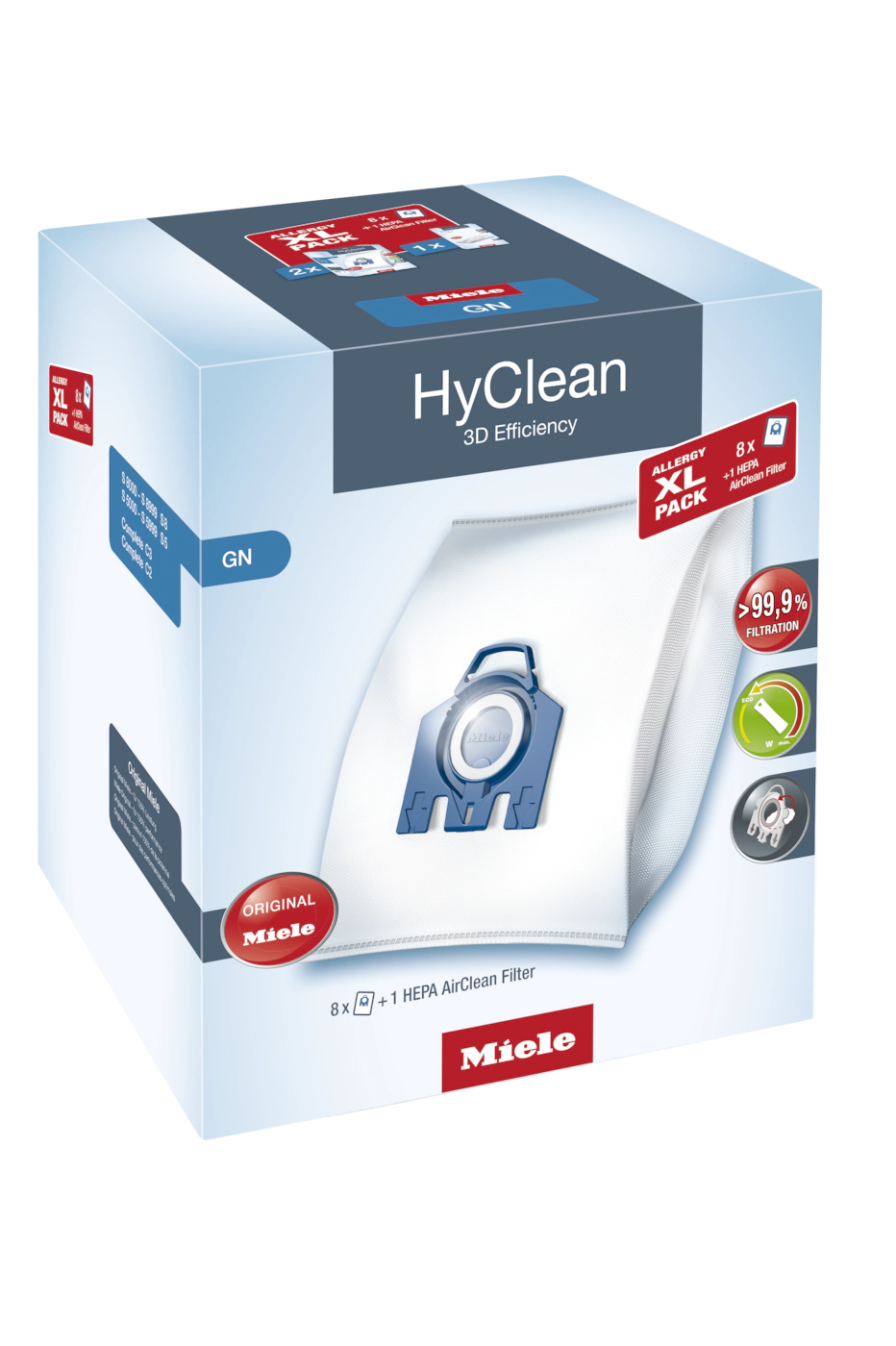 Комплект мешков пылесборников Allergy XL Pack 2 HyClean GN + фильтр HA 50 Miele купить в Красноярске | Всегда в наличии! | Артикул 10632880 | Официальный сайт